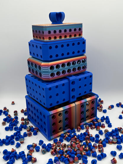Blue & Rainbow Extremely Annoying Gift Box with 296 screws
