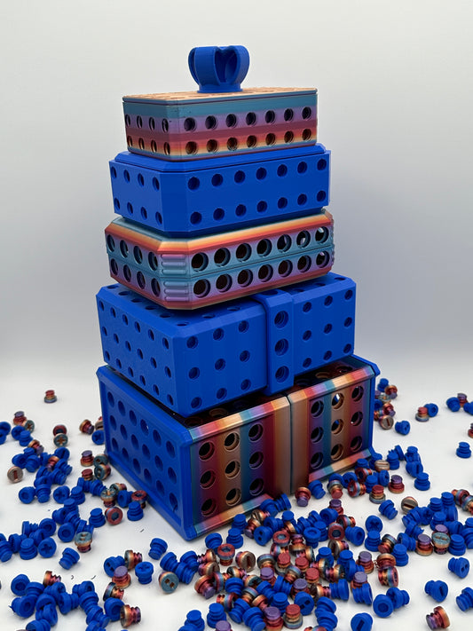 Blue & Rainbow Extremely Annoying Gift Box with 296 screws