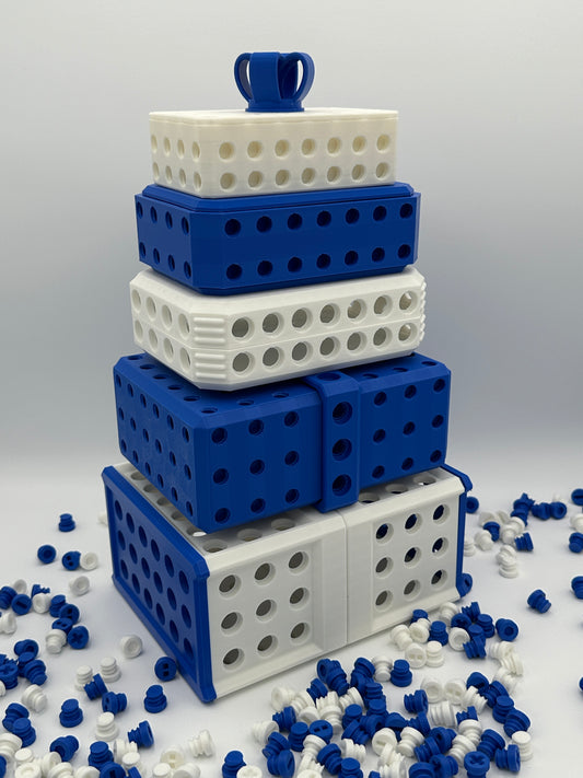 Blue & White Extremely Annoying Gift Box with 296 screws