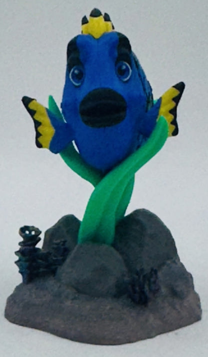 Blue Tang Desk Pet Fidget with Coral Reef Stand