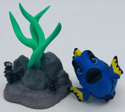 Blue Tang Desk Pet Fidget with Coral Reef Stand