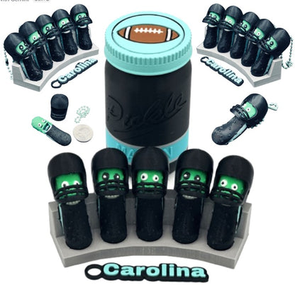 National Division: Football Player Pickle Keychains - 5-Pack Jar - Tickles, the Articulated Pickle