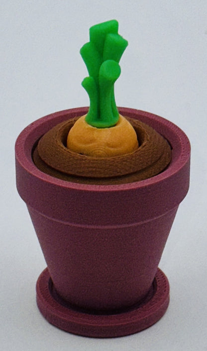 Carrot Planter - Articulated Carrot in a Terracotta Pot