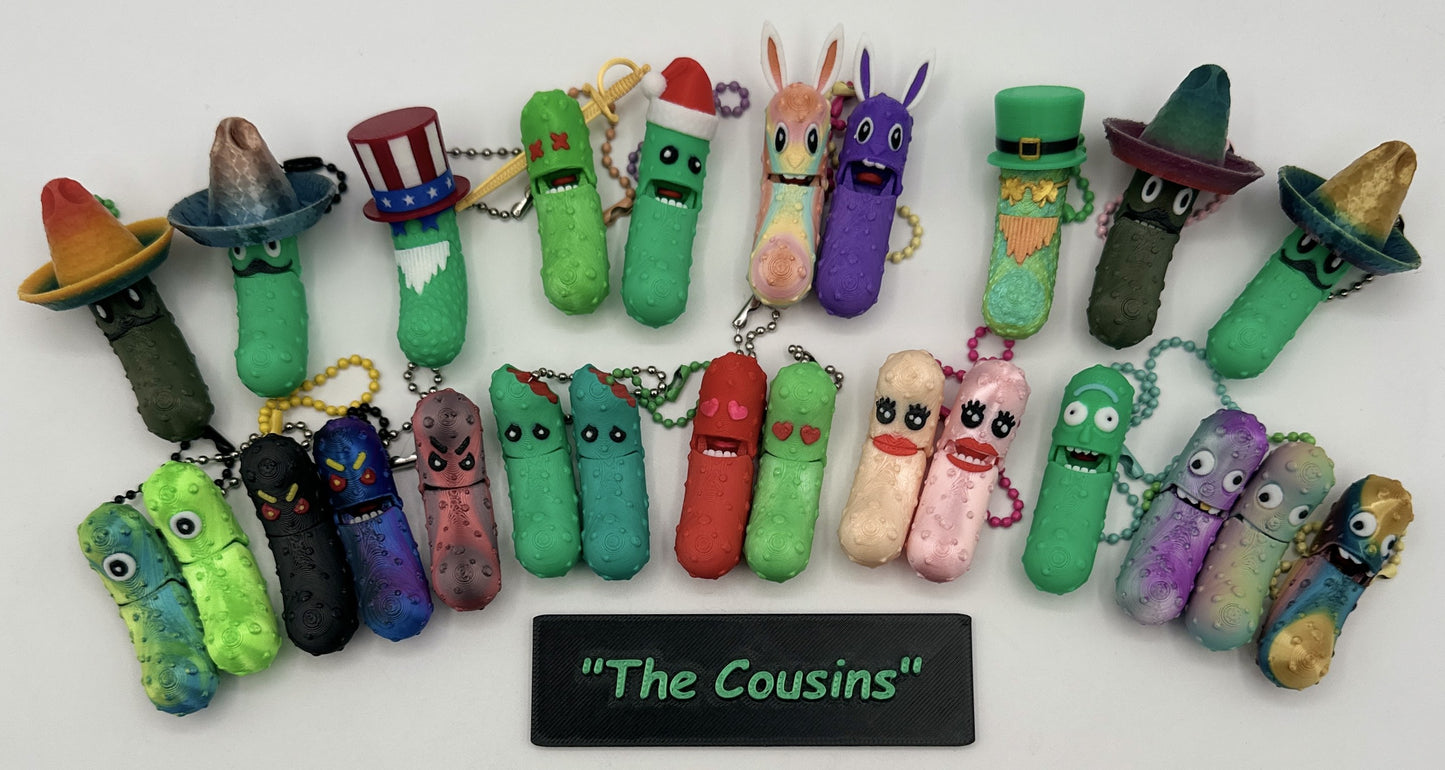 Tickles, the Articulated Pickle Keychain - 4-Pack Variety Box