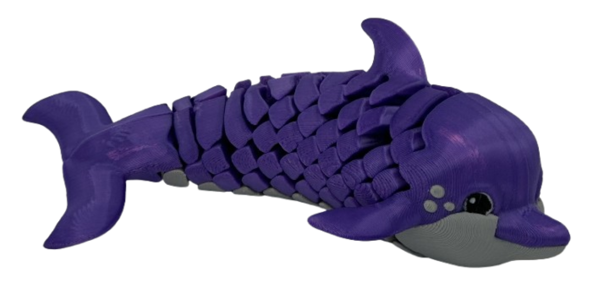 Purple Dolphin - Dual-Fidget Refrigerator Magnet