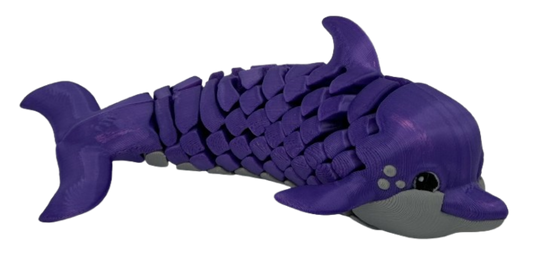 Purple Dolphin - Dual-Fidget Refrigerator Magnet