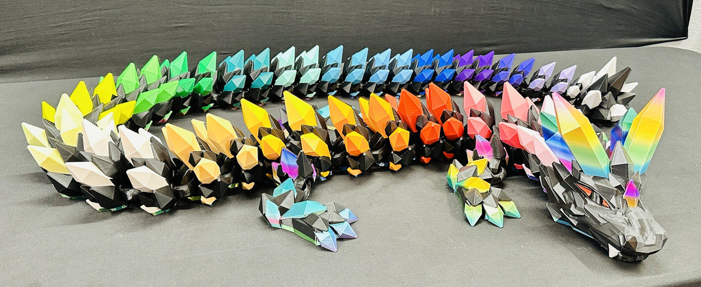 GIANT 80" Rainbow Crystal Dragon