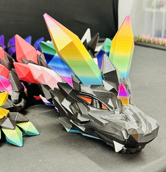 GIANT 80" Rainbow Crystal Dragon