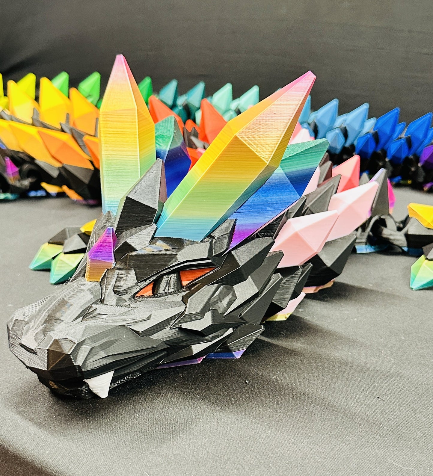 GIANT 80" Rainbow Crystal Dragon