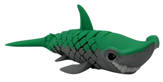Green Hammerhead Shark - Dual-Fidget Refrigerator Magnet