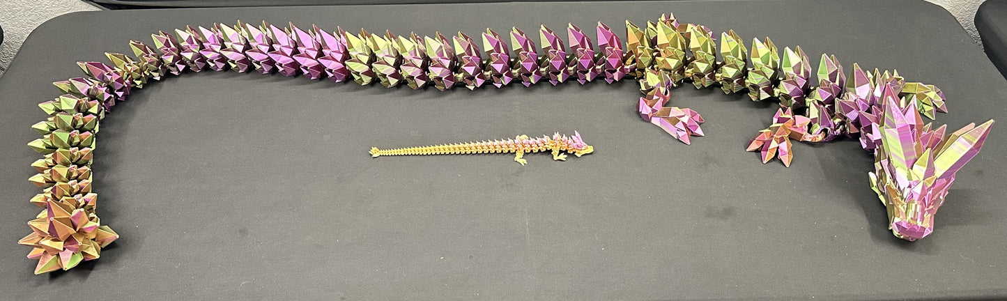 GIANT 80" Crystal Dragon - Green / Purple / Copper Tri-color