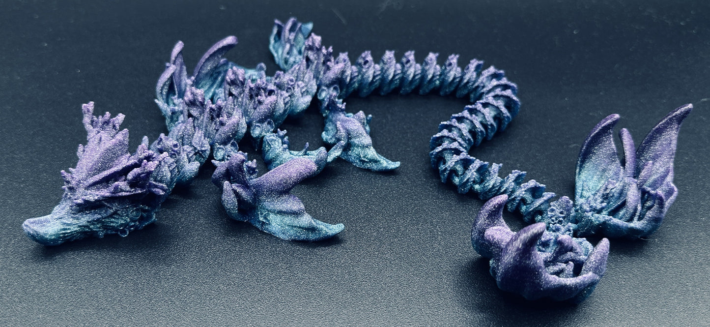 Coral Reef Dragon 14" Purple & Blue Sparkle
