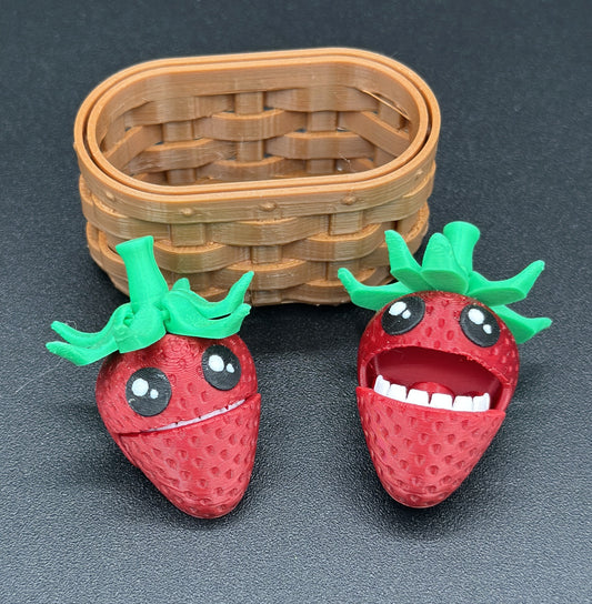Strawberry Basket - Happy Articulated Berries with Basket