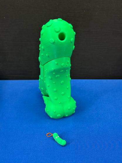 Giant Original Green Pickle - 12" Desk Buddy with Stand - Tickles, The Articulated Pickle