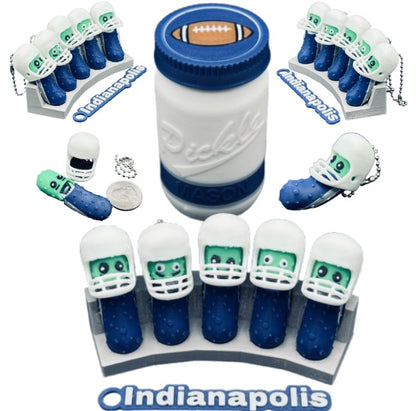 American Division: Football Player Pickle Keychains - 5-Pack Jar - Tickles, the Articulated Pickle