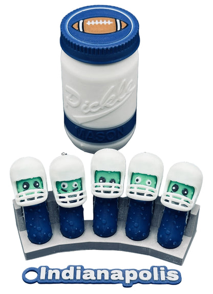 Football City-Inspired Pickle Keychains - 5-Pack Jar - Tickles, the Articulated Pickle