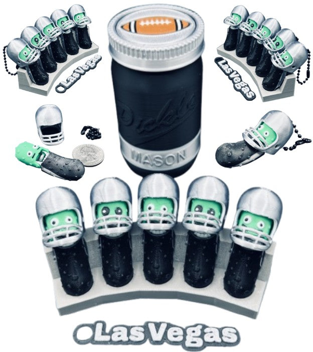 American Division: Football Player Pickle Keychains - 5-Pack Jar - Tickles, the Articulated Pickle