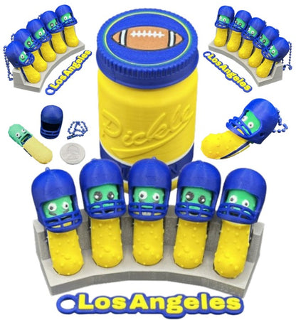 American Division: Football Player Pickle Keychains - 5-Pack Jar - Tickles, the Articulated Pickle
