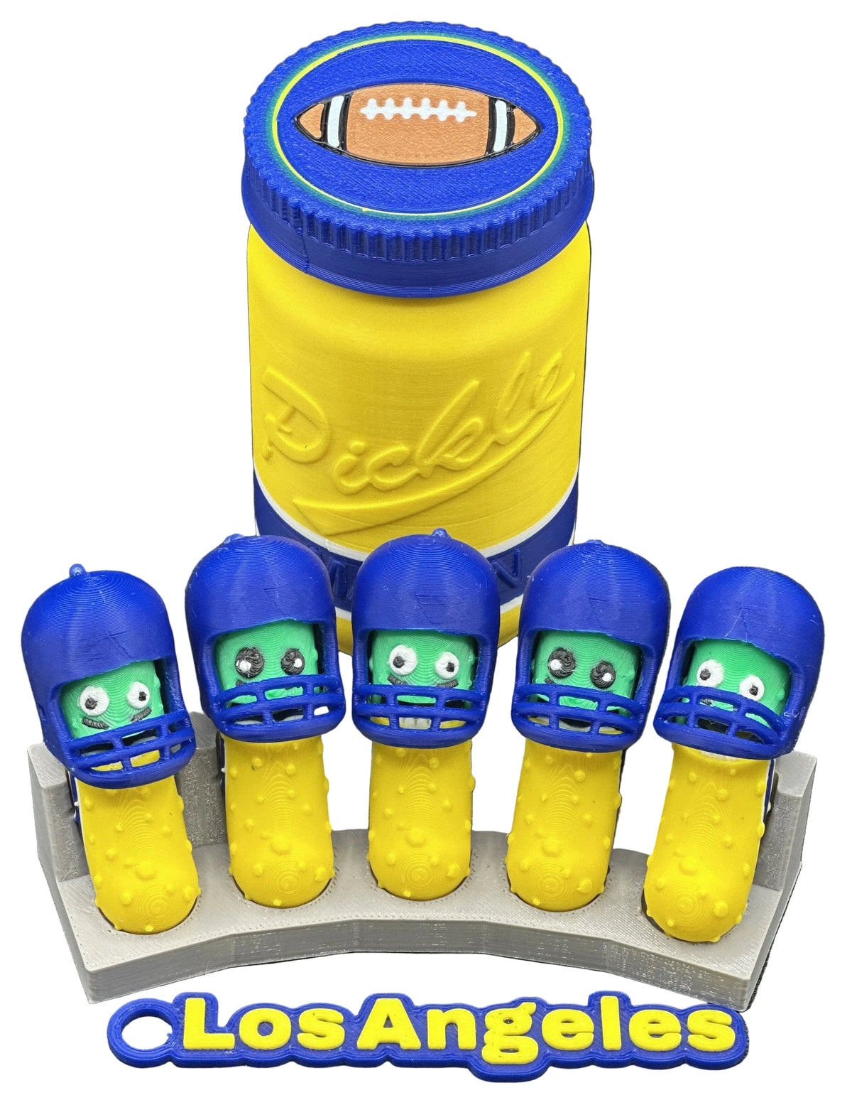 Football City-Inspired Pickle Keychains - 5-Pack Jar - Tickles, the Articulated Pickle