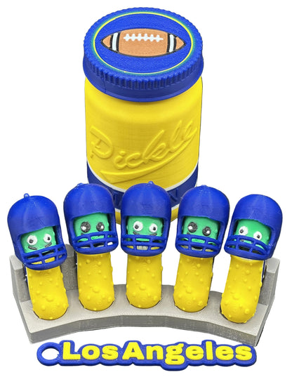Football City-Inspired Pickle Keychains - 5-Pack Jar - Tickles, the Articulated Pickle