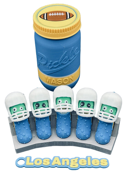 Football City-Inspired Pickle Keychains - 5-Pack Jar - Tickles, the Articulated Pickle