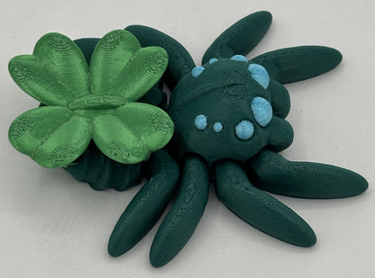 Lucky Clover Spider - 3" Flexi Articulated Pet - Multiple Colors
