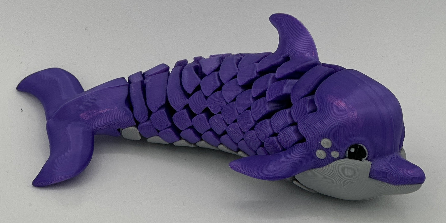 Purple Dolphin Dual-Fidget Refrigerator Magnet