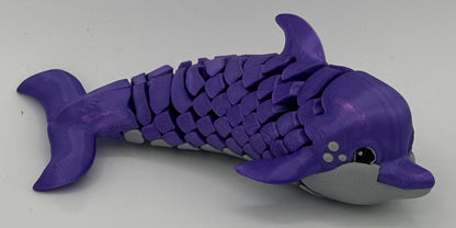 Purple Dolphin Dual-Fidget Refrigerator Magnet