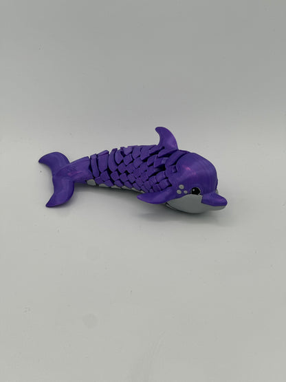 Purple Dolphin Dual-Fidget Refrigerator Magnet