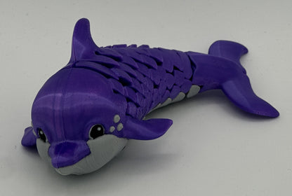Purple Dolphin Dual-Fidget Refrigerator Magnet
