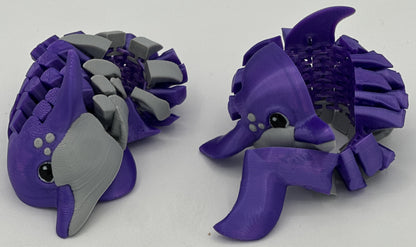 Purple Dolphin Dual-Fidget Refrigerator Magnet