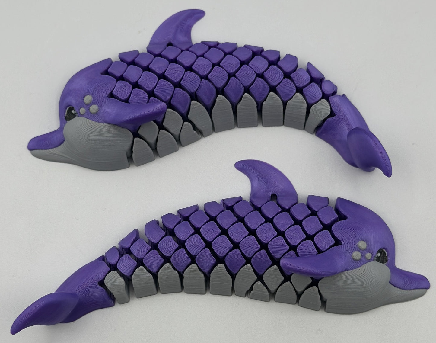Purple Dolphin Dual-Fidget Refrigerator Magnet