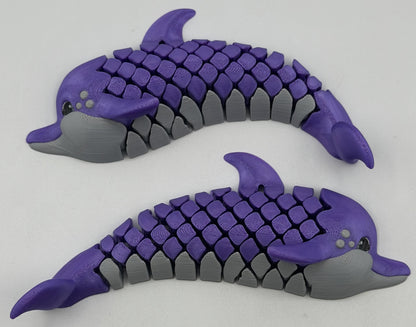 Purple Dolphin Dual-Fidget Refrigerator Magnet