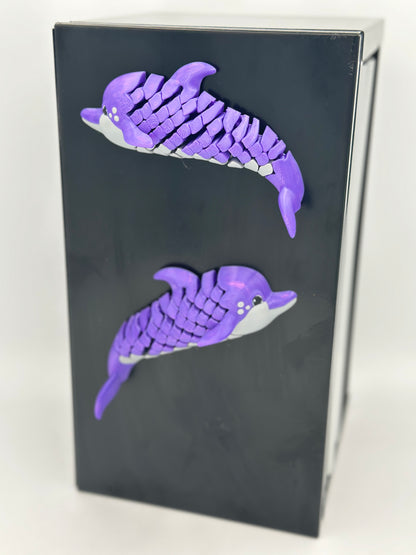 Purple Dolphin Dual-Fidget Refrigerator Magnet