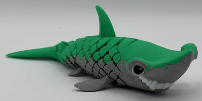 Green Hammerhead Shark Dual-Fidget Refrigerator Magnet
