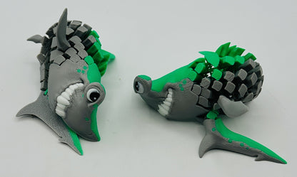 Green Hammerhead Shark Dual-Fidget Refrigerator Magnet