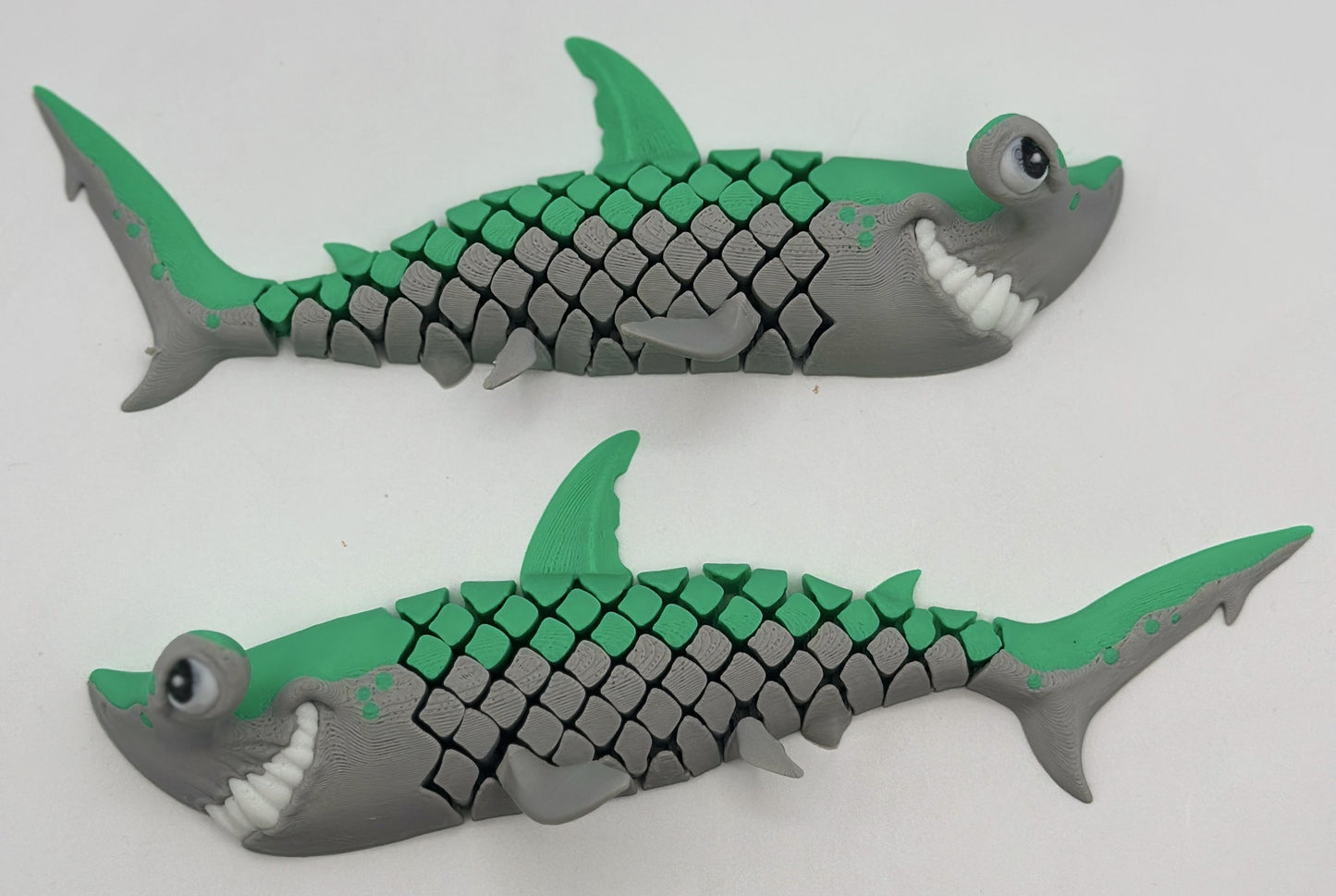 Green Hammerhead Shark Dual-Fidget Refrigerator Magnet