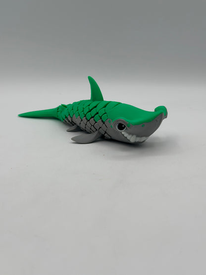 Green Hammerhead Shark Dual-Fidget Refrigerator Magnet