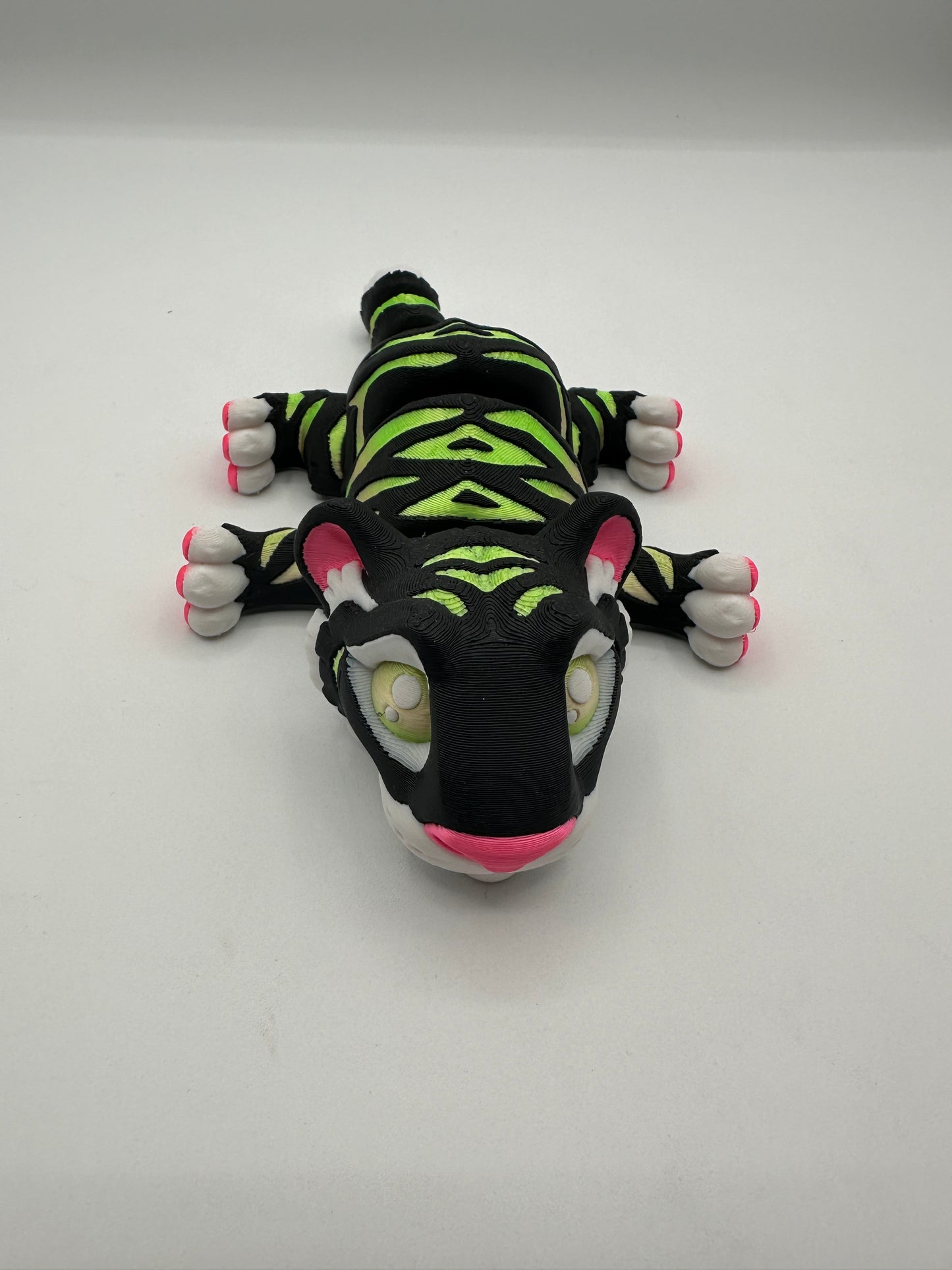 Vibrant Articulating Tiger - Black with Yellow/Green Stripes