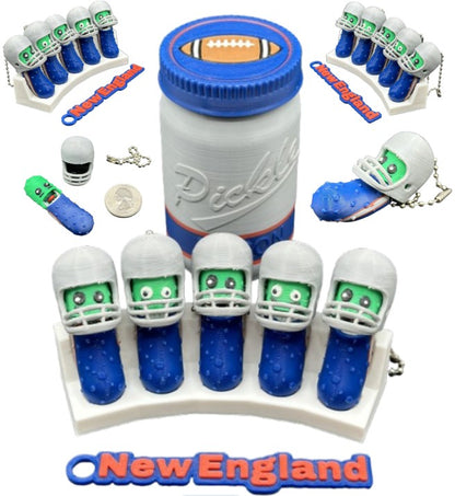 American Division: Football Player Pickle Keychains - 5-Pack Jar - Tickles, the Articulated Pickle