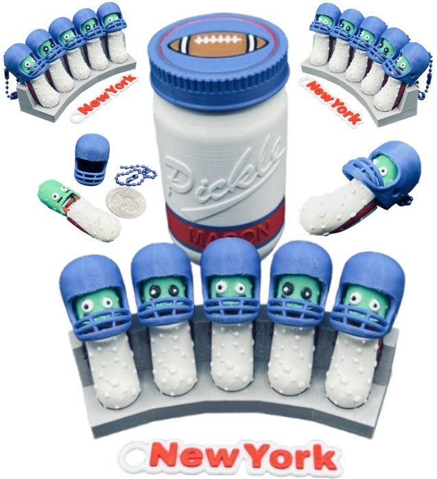 National Division: Football Player Pickle Keychains - 5-Pack Jar - Tickles, the Articulated Pickle