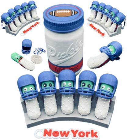 National Division: Football Player Pickle Keychains - 5-Pack Jar - Tickles, the Articulated Pickle