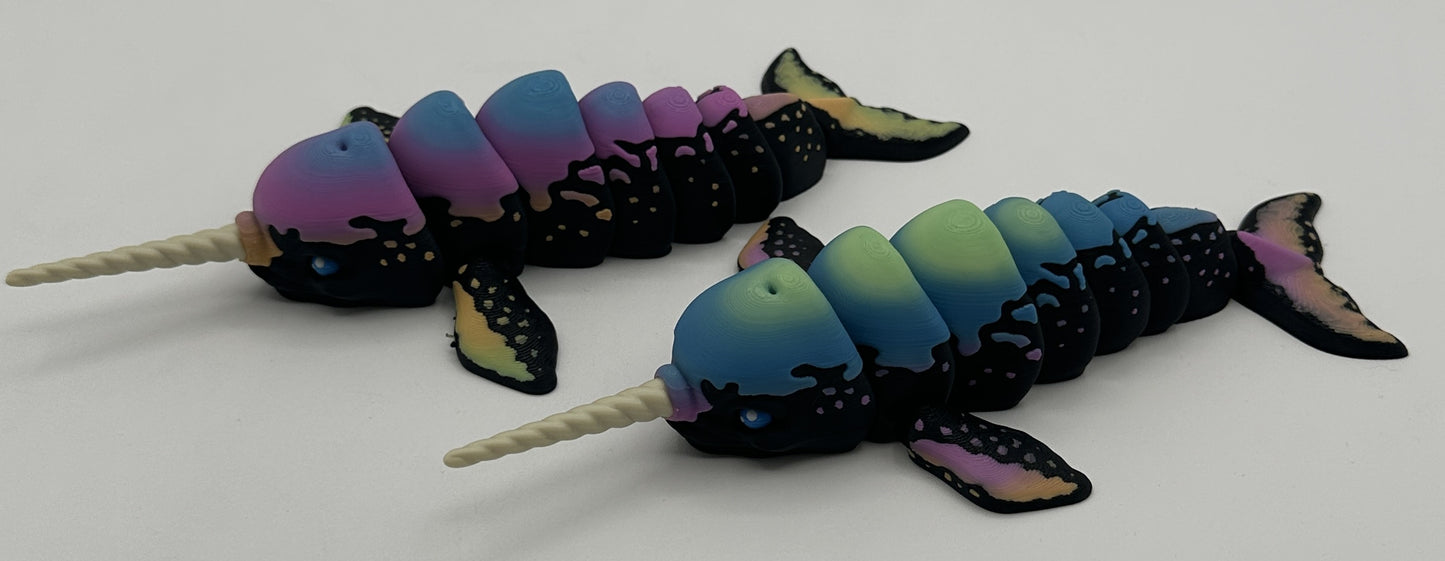 Narwhal - 8.5" Flexi Articulated Pet - Multiple Colors & Rainbows