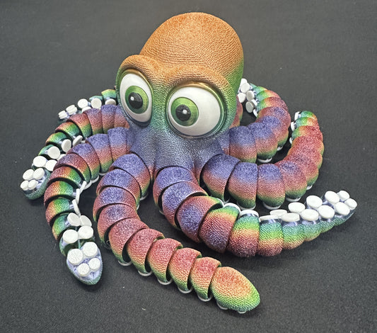 Candy Rainbow Silk 12" Flexi Octopus, Magnetic & Highly Textured