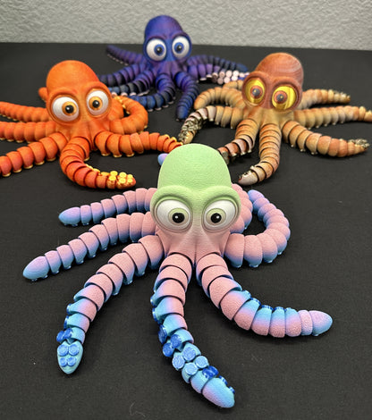 12" Flexi Octopus, Magnetic & Highly Textured - Multiple Colors & Rainbows
