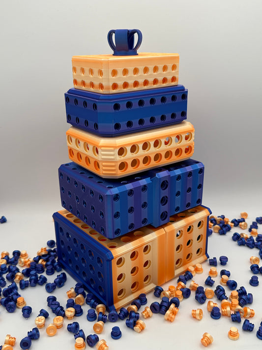Orange & Blue Extremely Annoying Gift Box with 296 screws