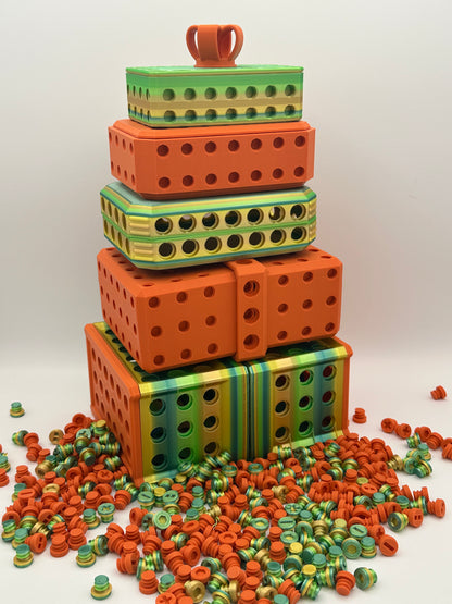 Orange & Green/Yellow Extremely Annoying Gift Box with 296 screws