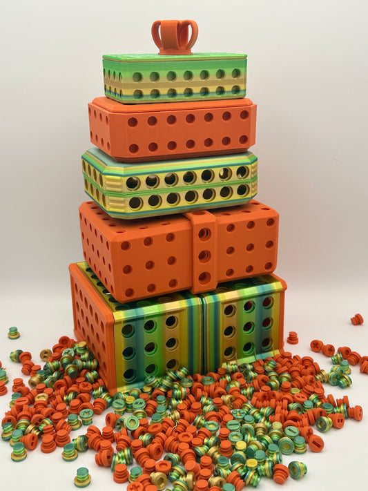 Orange & Green/Yellow Extremely Annoying Gift Box with 296 screws