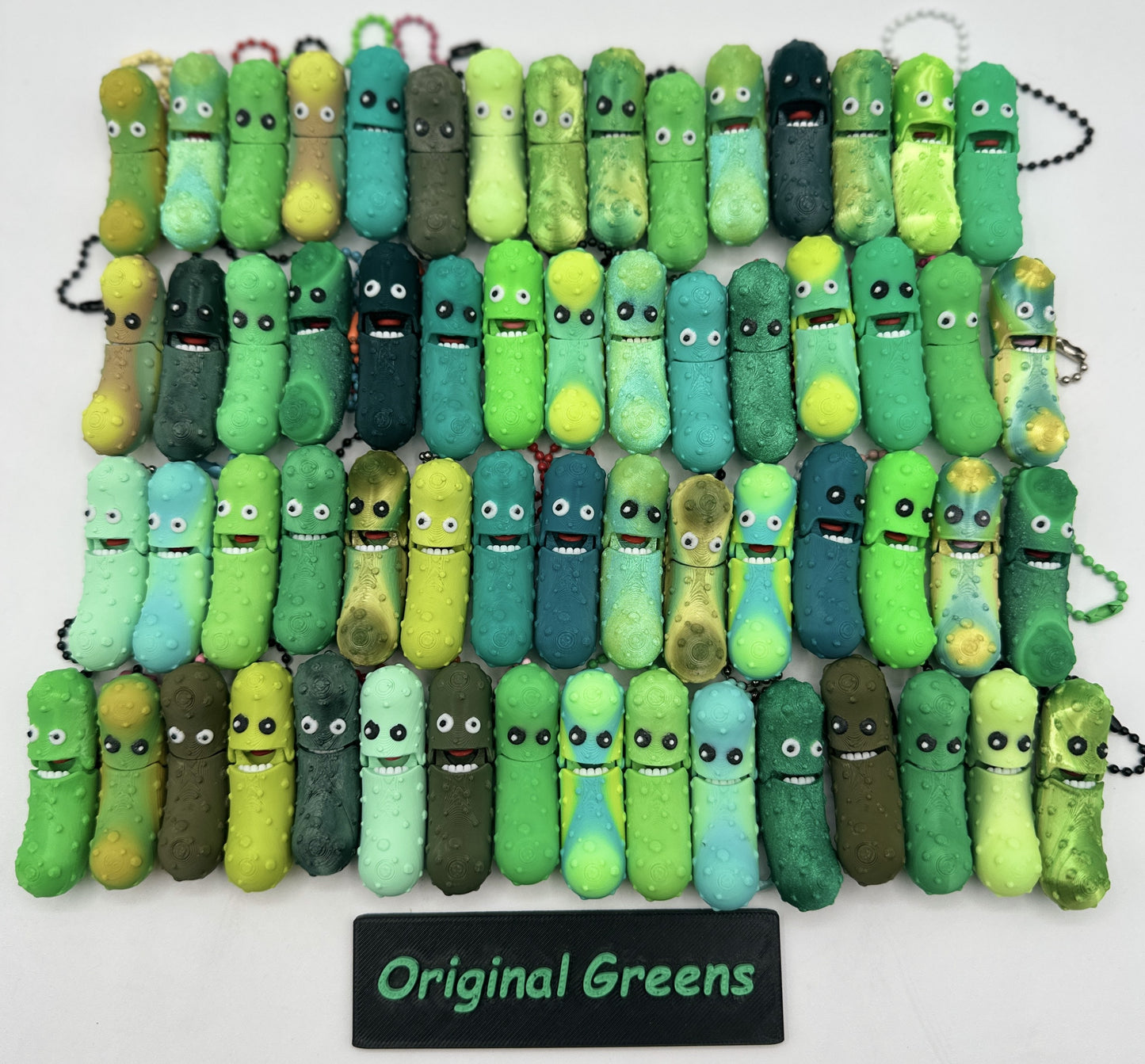 Tickles, the Articulated Pickle Keychain - 4-Pack Variety Box