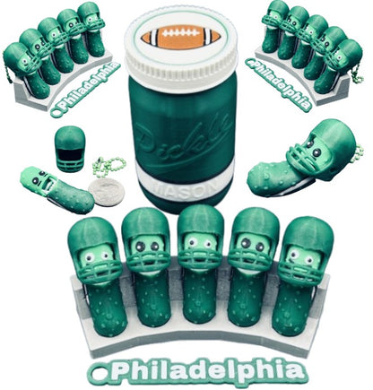 National Division: Football Player Pickle Keychains - 5-Pack Jar - Tickles, the Articulated Pickle